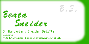 beata sneider business card